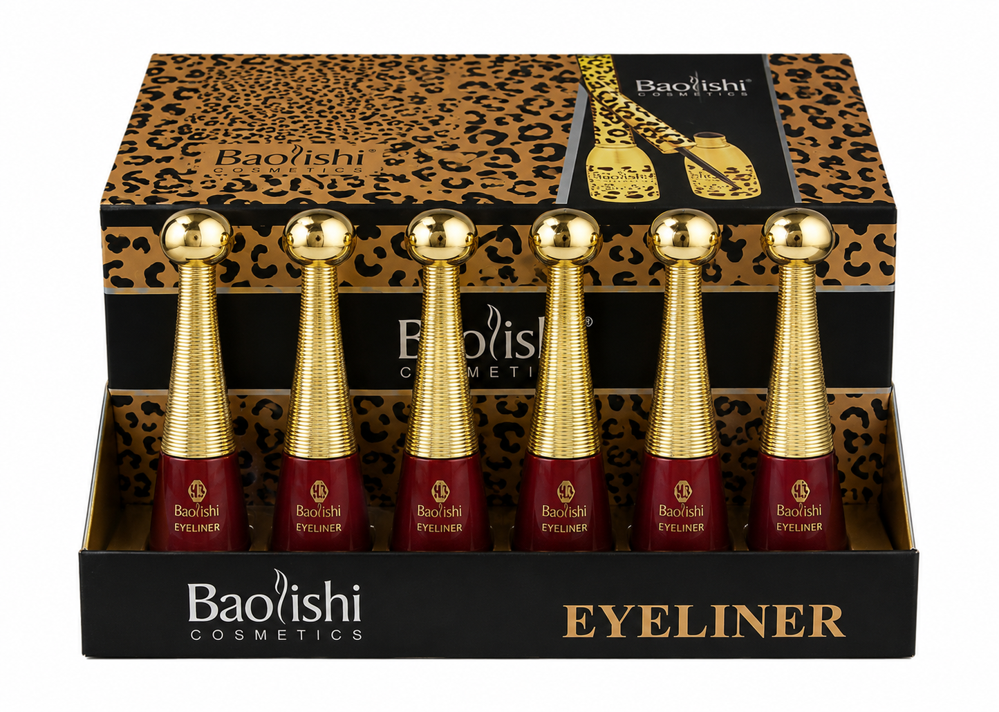 Baolishi Liquid Eyeliner Box of 24 Units – Professional Black Eyeliner Bulk Pack SKU B621