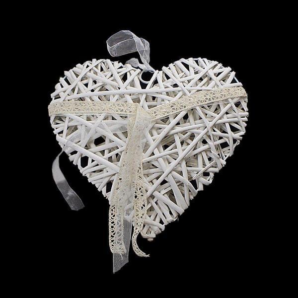 Heart Straw Wooden Hanging Heart Garland Home Decor 15cm 3542
