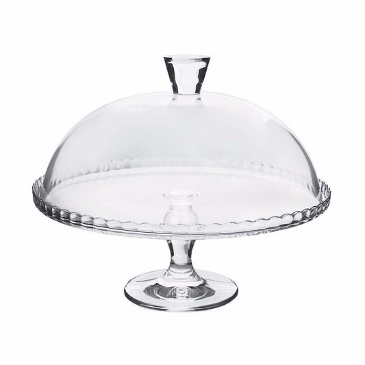 PB Footed Glass Cake Dessert Stand Plate and Dome 33cm 95200