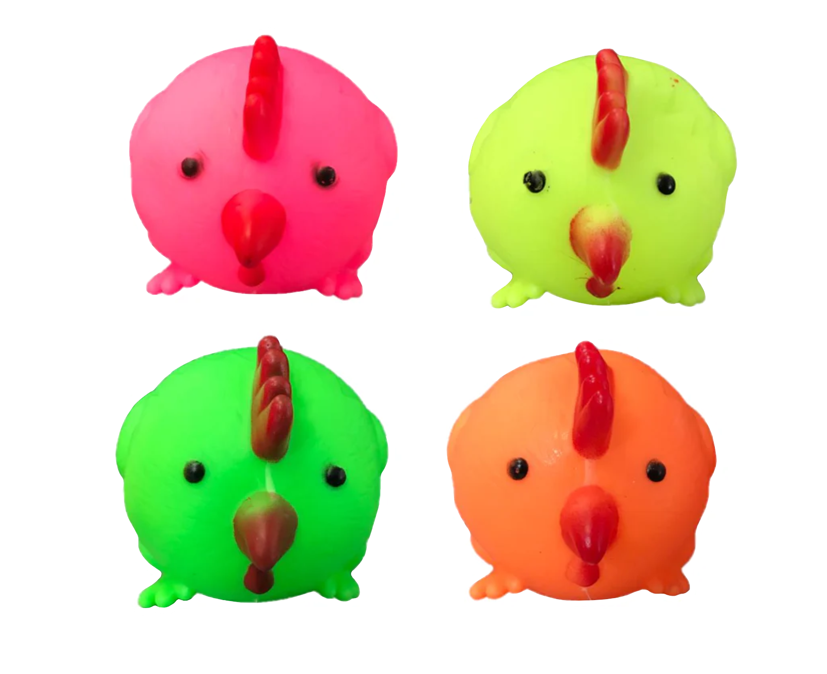 Pet Dog Toy Squeaky Round Chicken 7 x 9 cm Assorted Colours 7092