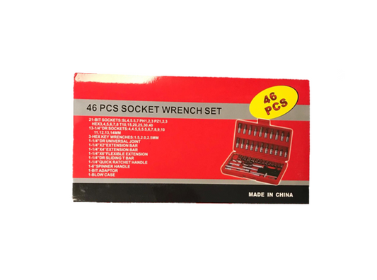 Metal Socket Wrench Set of 46 7714