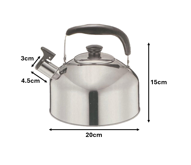 Stainless Steel Metal Whistling Camping Kettle 2.5L 7893