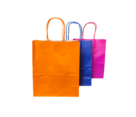 Solid Colour Paper Gift Bag Medium 22 x 11 x 27cm Assorted Colours 7998