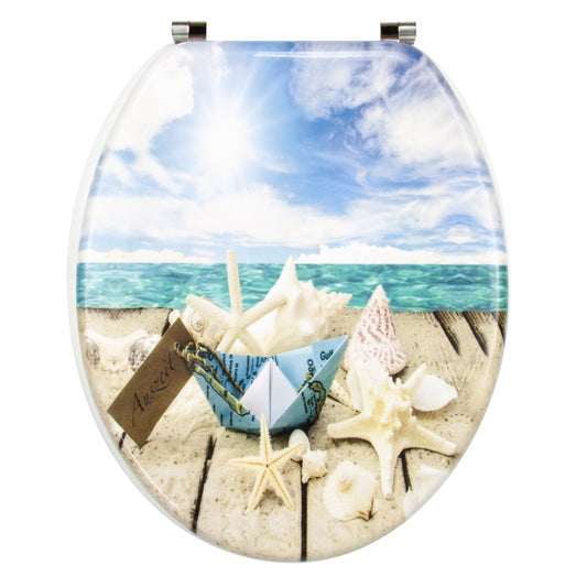 SQ Professional Bathroom Toilet Seat Aquatic Paper Boat W 36cm x L 43cm x H 5.5cm 9446 A