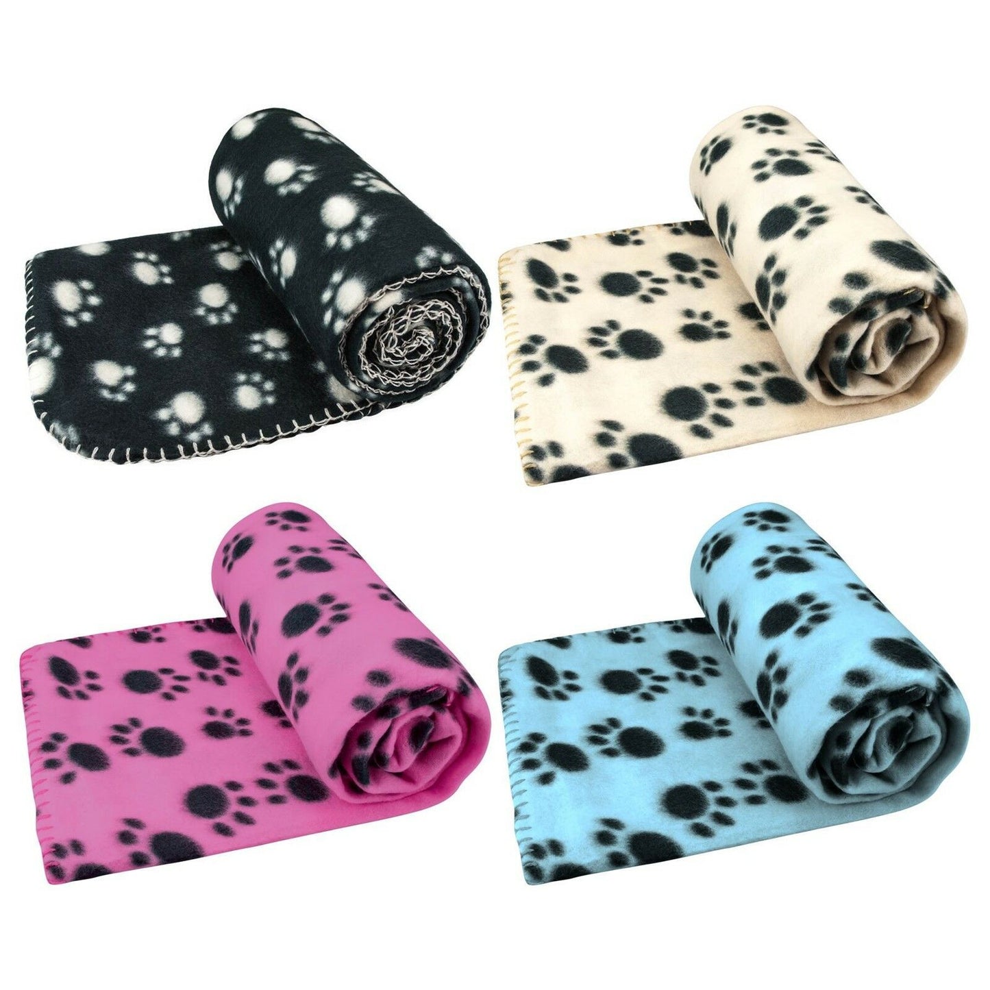 Soft Fleece Paw Print Pet Sleeping Comfort Blanket 98 x 78 cm Assorted Colours 2018