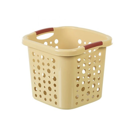 Plastic Square Laundry Basket 37 x 37 x 31 cm Assorted Colours MS008