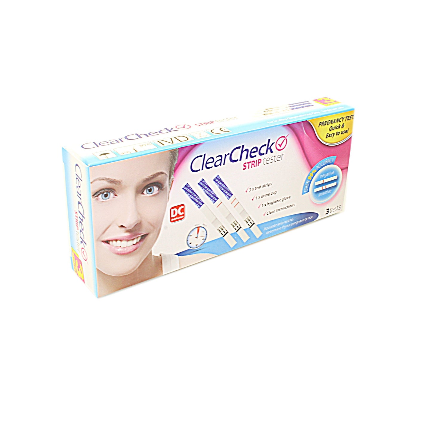 IIGEurope ClearCheck Pregnancy Strip Tester Kit Pack of 3 44690 / PREGA