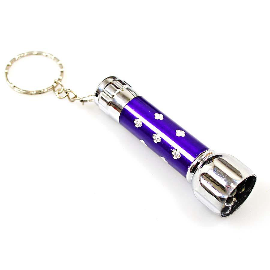 Portable LED Mini Aluminium Flashlight Torch Keyring Assorted Colours 0532