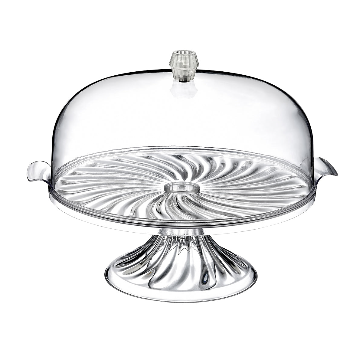 Plastic Crystal Cake Pastry Stand with Cover 28.5 x 25 cm SA205