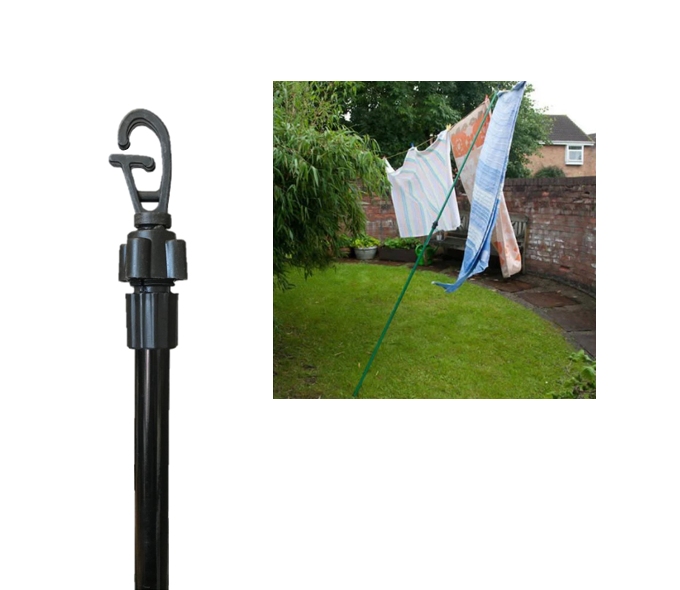 Metal Extendable Garden Laundry Washing Line Prop Stick 2.2m Assorted Colours SK28465