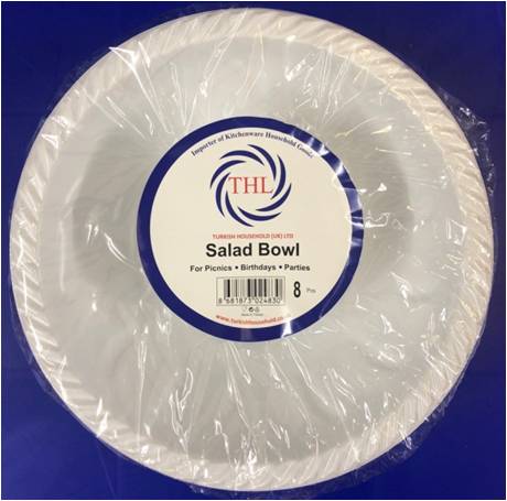 Reusable White Plastic Salad Bowls 22 x 9cm Pack of 8 THL2507