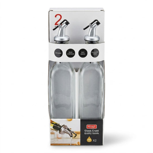 Glass Cruet Set 500ml Capacity, 2-Pack, 32x12x7cm, 591g Total Weight, SKU 8131