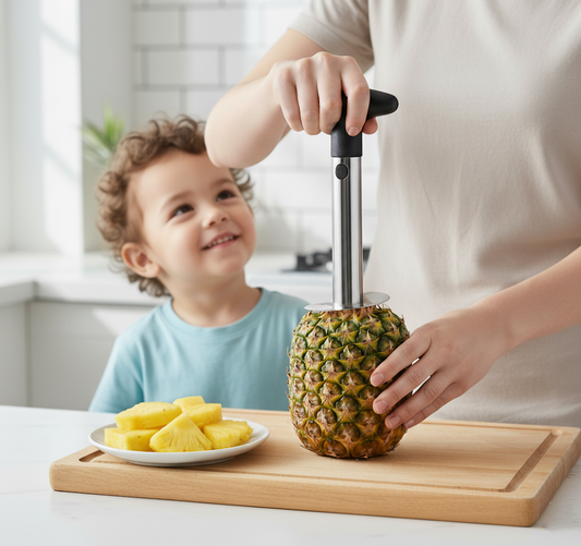 Metal Pineapple Corer Kitchen Tool Fruit Slicer with Plastic Handle 23 x 8 x 3cm 1503