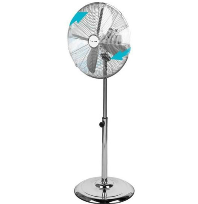 Cooltone 16" Inch Round Metal Floor Standing Fan 0123?F55