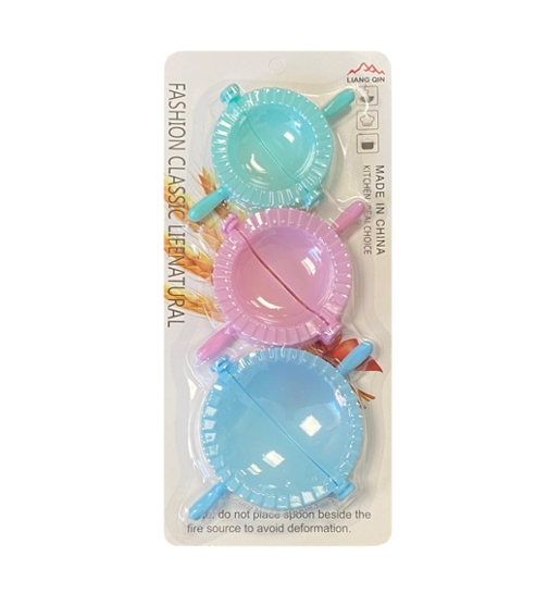 Plastic Dumpling Pastry Mould Maker Folder Set of 3 Assorted Sizes and Colours 1046 A