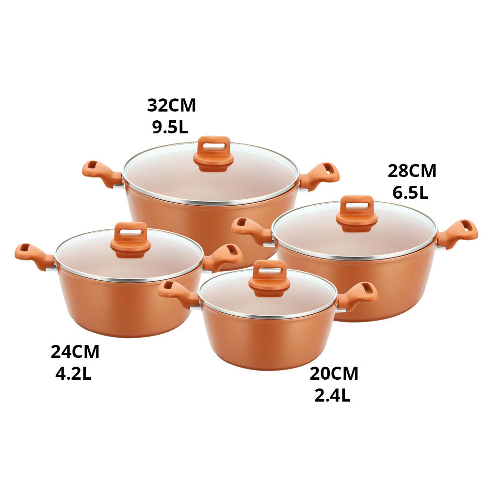 SQ Professional Zoya Forged Stockpot Set of 4 Copper 11712