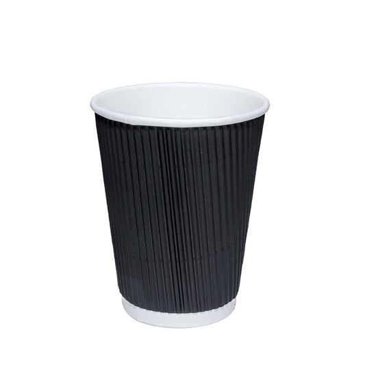 Black Ripple Paper Cups 8oz Pack of 20 RB0820
