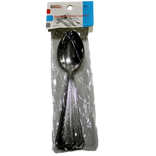 Stainless Steel Kitchen Spoons 17 x 3.8 cm Pack of 6 SKU 4047 A