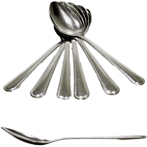 Stainless Steel Kitchen Spoons 17 x 3.8 cm Pack of 6 SKU 4047 A