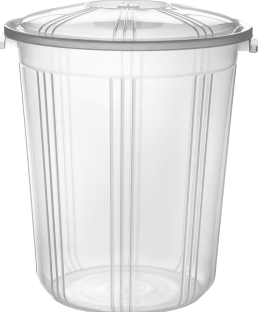 Clear Plastic Storage Bin Bucket with Lid 70 Litre AK557