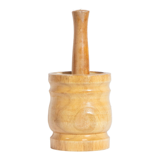 Durane Wooden Mortar & Pestle Large 15 x 18cm Light Wood 2709