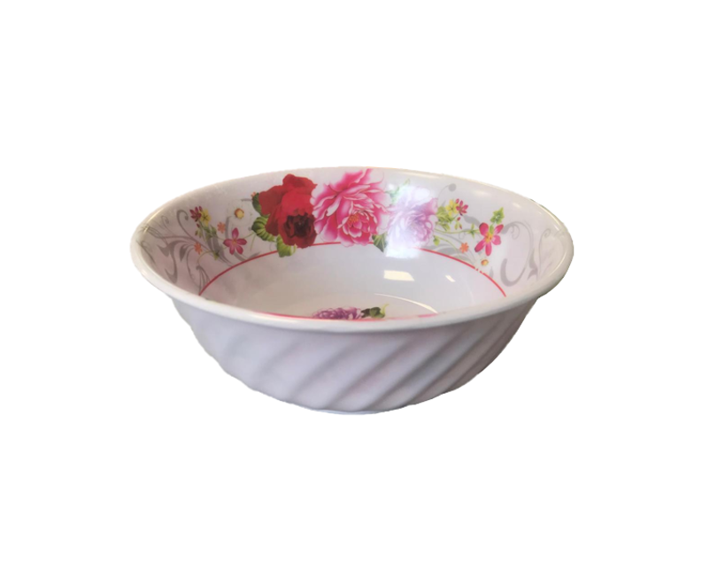 Plastic Bowl with floral Design 22.5 x 8 cm Assorted Designs 2893