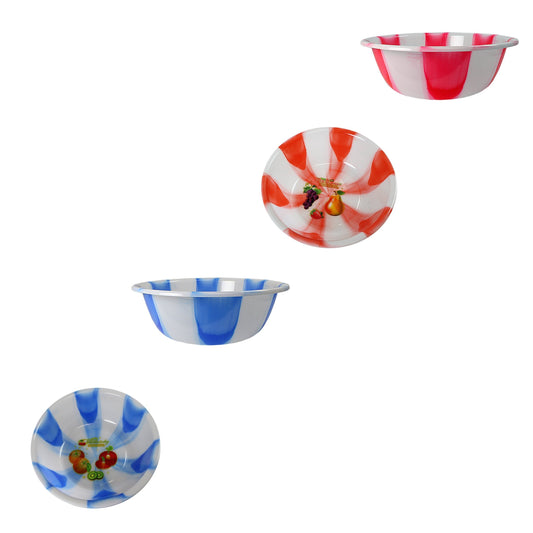 Tie Dye Print Plastic Kitchen Bowl Small 28 cm Assorted Colours 3064