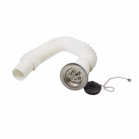 1 1/4" Multipurpose Plastic Water Pipe with Drain 30cm Extends to 80cm 4816