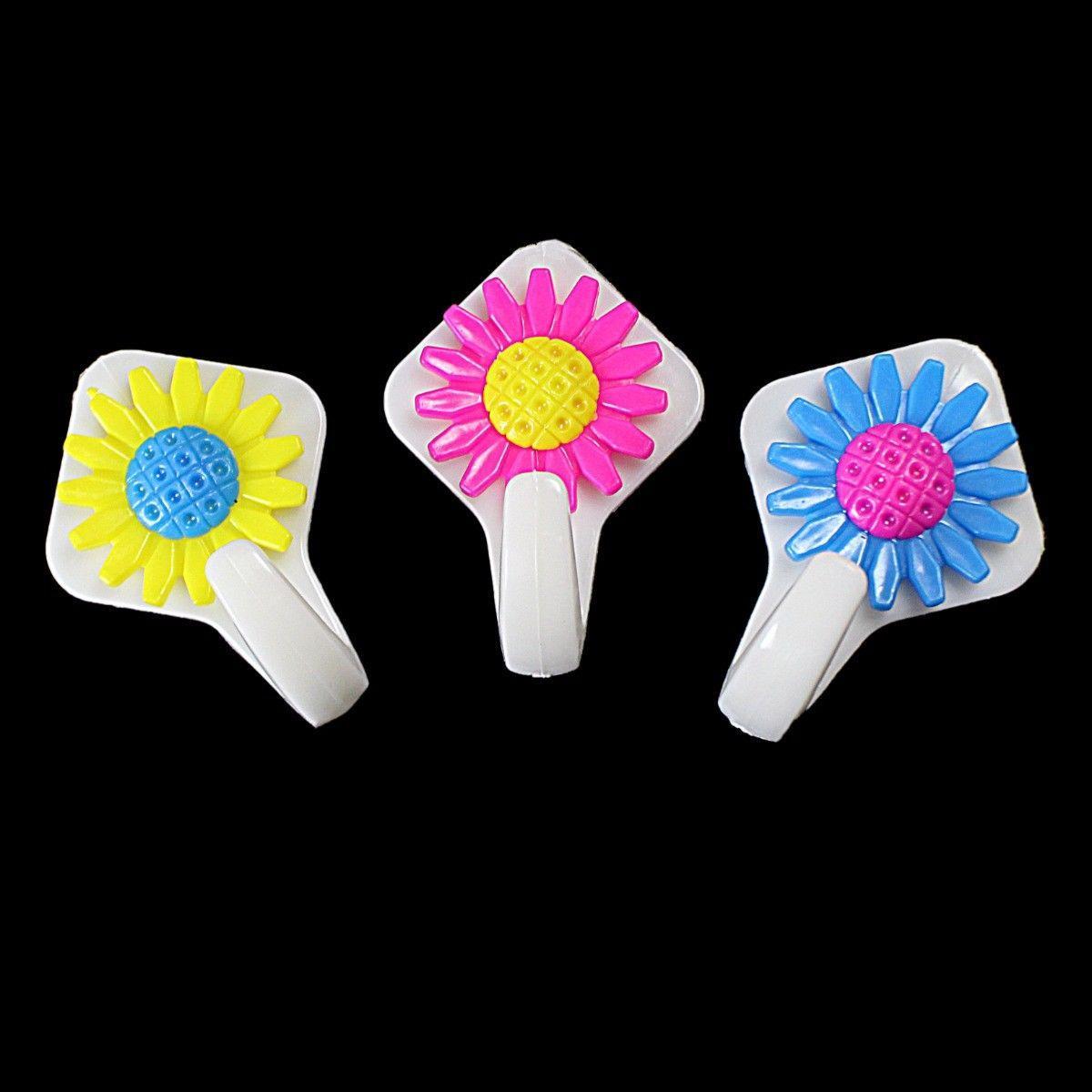 Sticky Adhesive Colourful Floral Hooks Max Load 2.5kg Home 2762