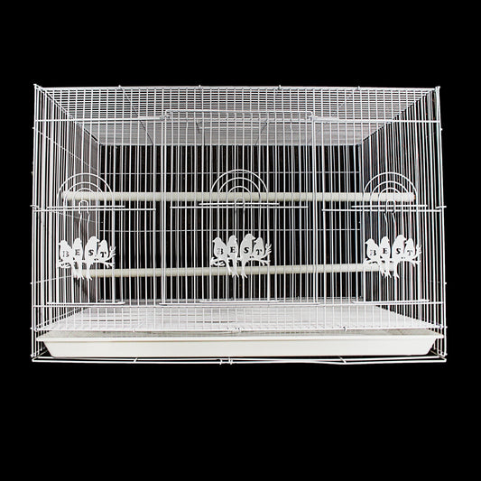 Large White Rectangular Metal Bird Cage 60 x 40 cm 4950