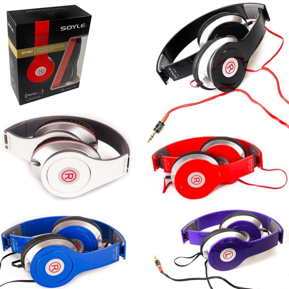 Soyle SY-987 Plastic Headphones with Cable Assorted Colours 0667
