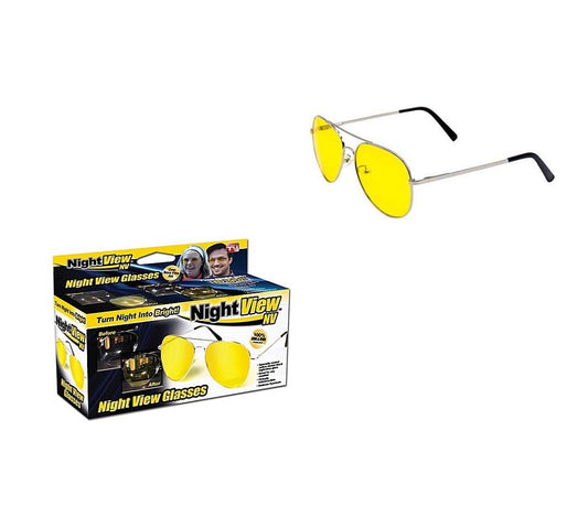 Night View Glasses Yellow Coated Night Time Glare UVA UVB Protection 14cm 6165