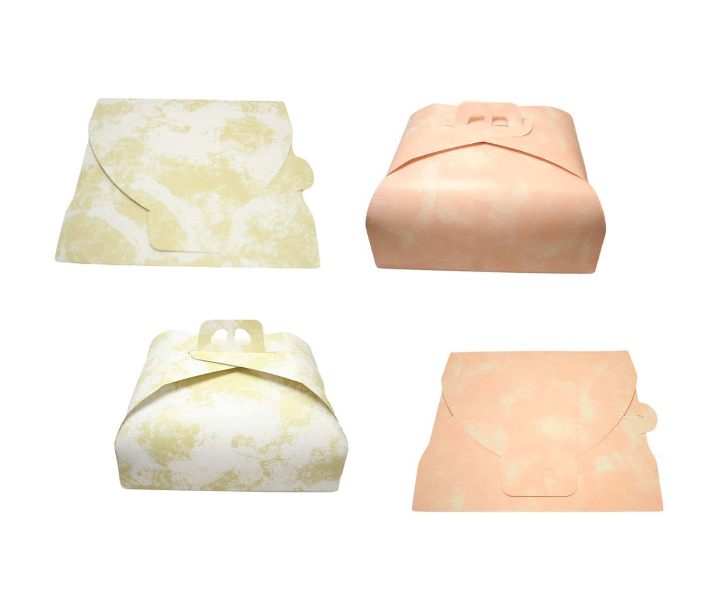 Paper Cake Box Pink/Gold Festive Square Easy Assemble Cake Box 6266