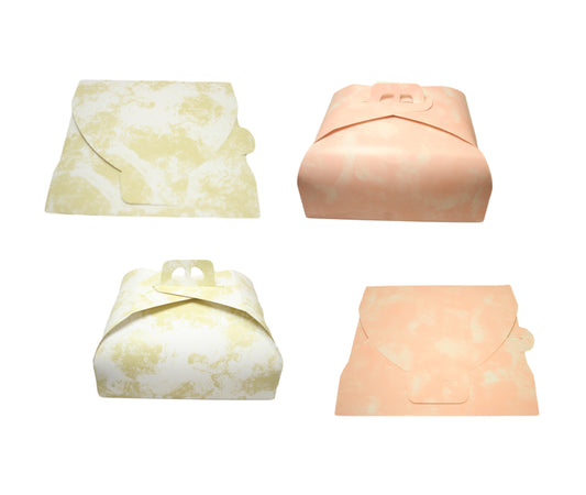 Paper Cake Box Pink/Gold Festive Square Easy Assemble Cake Box 6266