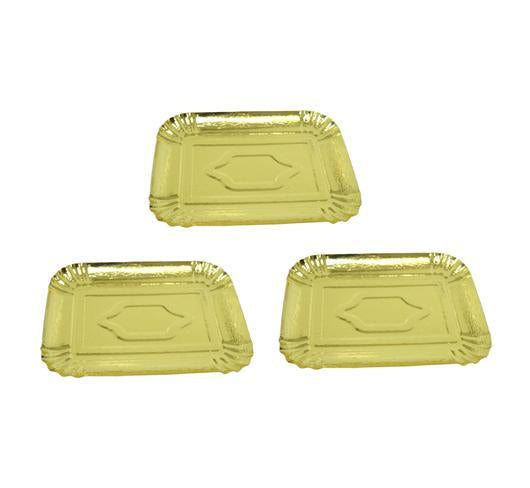 Gold Coloured Paper Party Celebrations Disposable Serving Plates 24 x 34 cm Pack of 2 6275