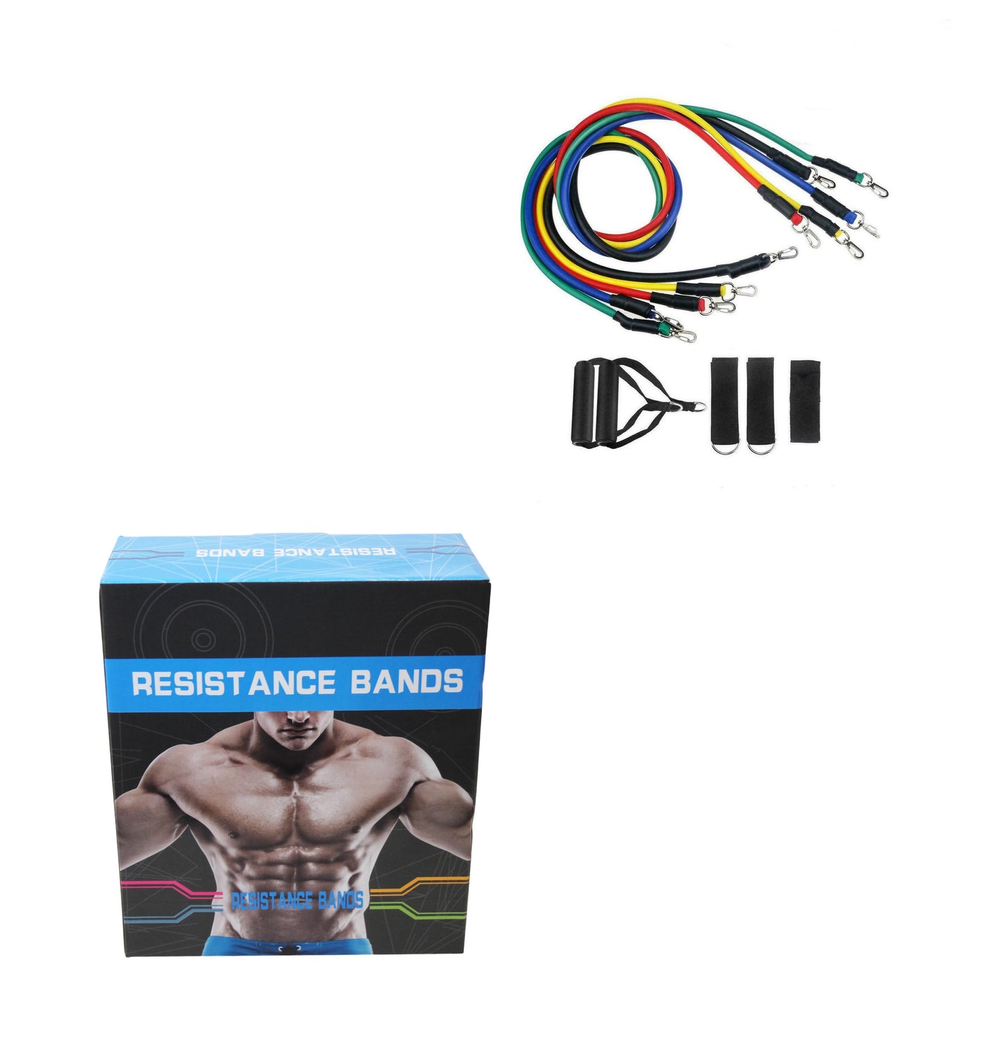 Resistance Exercise Bands Workout Yoga Fitness Crossfit Training Home 6571 A W25