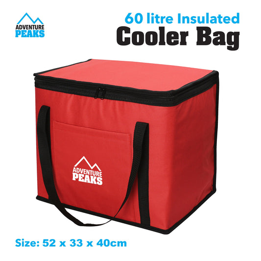 Insulated Camping Cooler Bag 60L 52 x 33 x 40cm Red 6632