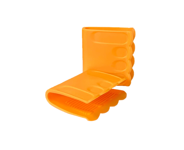 Silicone Pan Pot Holder Handle Grips 8 x 7 cm Pack of 2 Assorted Colours 7025 (Parcel rate)