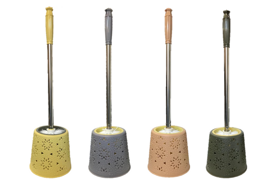 Plastic Bathroom Toilet Brush with Stand 44 cm Assorted Colours 7238 A