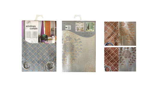 Room Fabric Window Curtain European Style Rose Design 140 x 240 cm Assorted Colours 7703