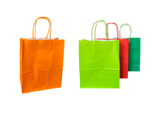 Solid Colour Paper Gift Bag Small 16 x 8 x 21cm Assorted Colours 7997