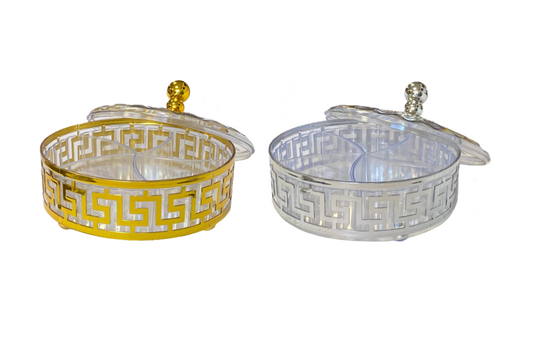Round Plastic Dry Fruit Nut Sweets Display Storage Container with Lid 20 x 7cm Assorted Colours 8025
