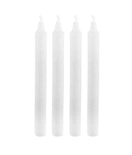 Long White Table Candle Sticks 2.2 x 25cm Pack of 4 8091