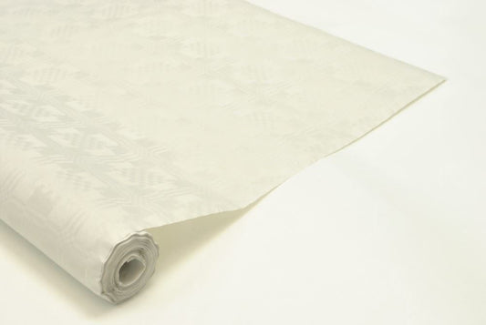 Eco Disposable Paper Table Banquet Roll White Damask 25 x 1.2m 895002