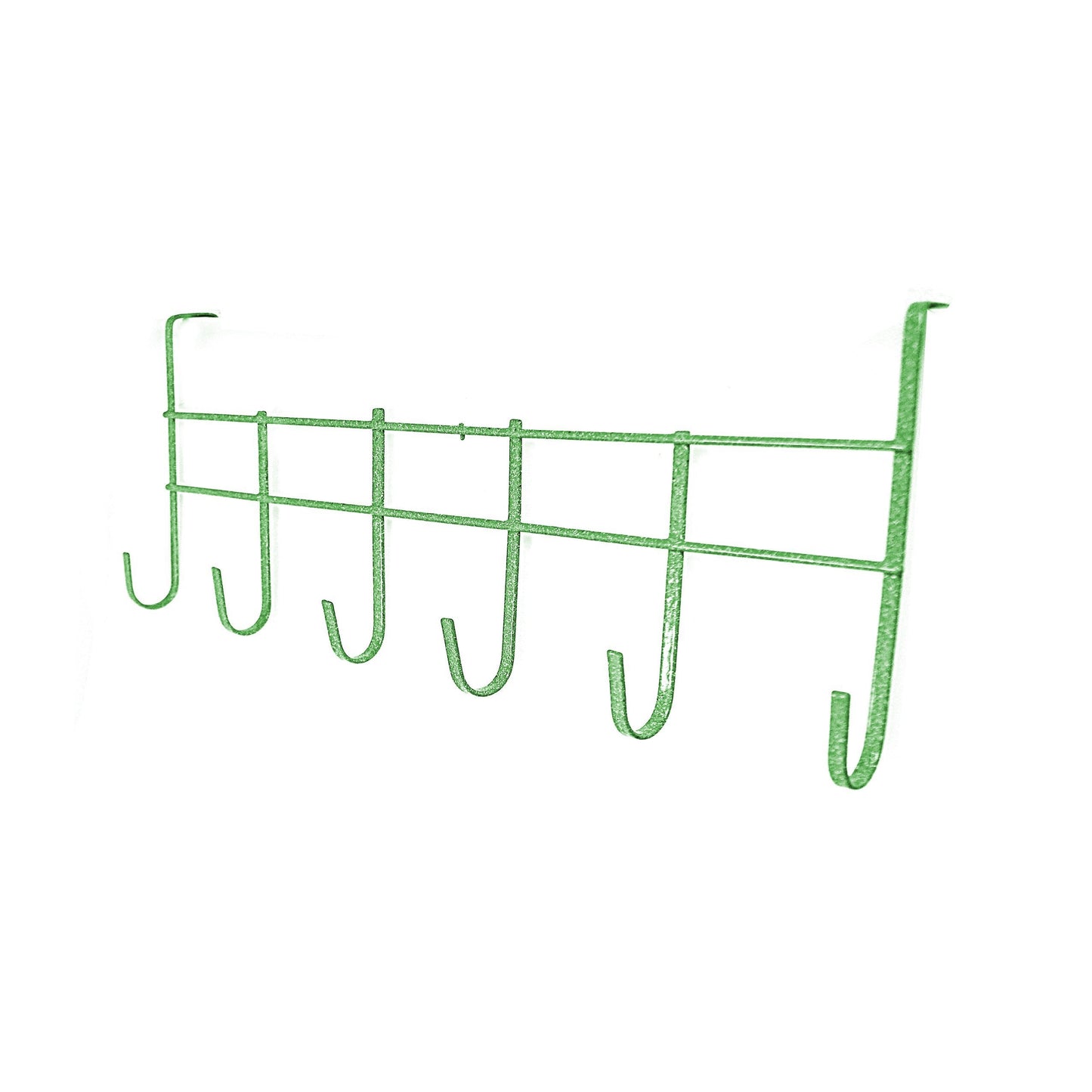 Metal Door Hanging Rack Storage 6 Hooks 45 cm Assorted Colours 0716