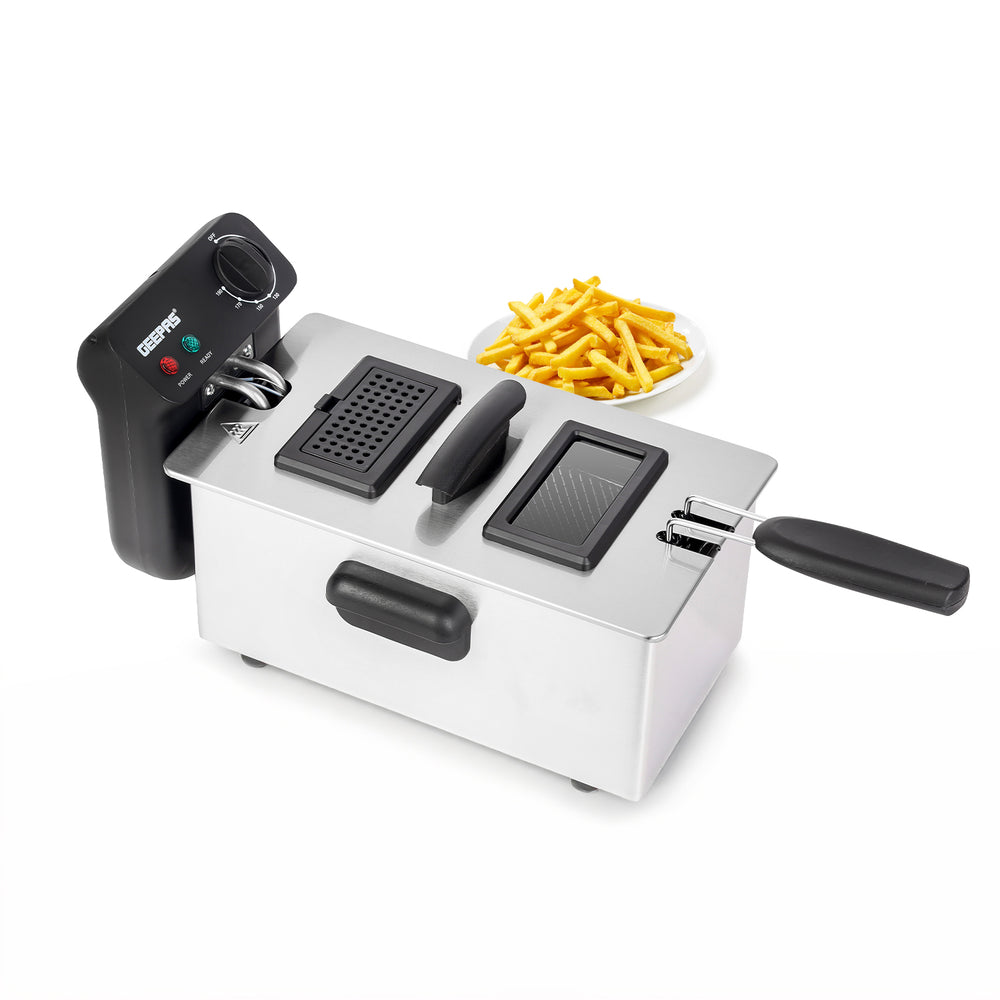 Stainless Steel Deep Fat Oil Chips Fryer with Viewing Window 3L GDF36011UK
