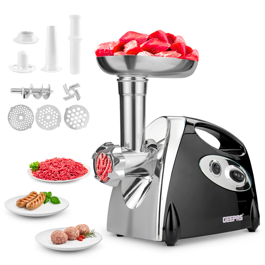 3-In-1 Electric Meat Grinder, Mincer and Sausage Maker 1800W Black GMG42508BK