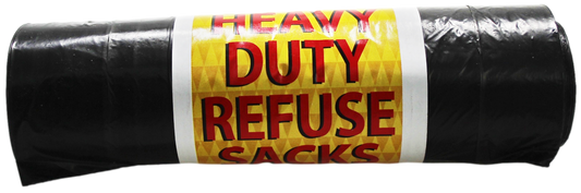 Black Heavy Duty Refuse Sacks Bin Bags Roll of 20 LL5750 A