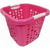 Plastic Square Laundry Basket 37 x  37 x 31 cm Assorted Colours MS008