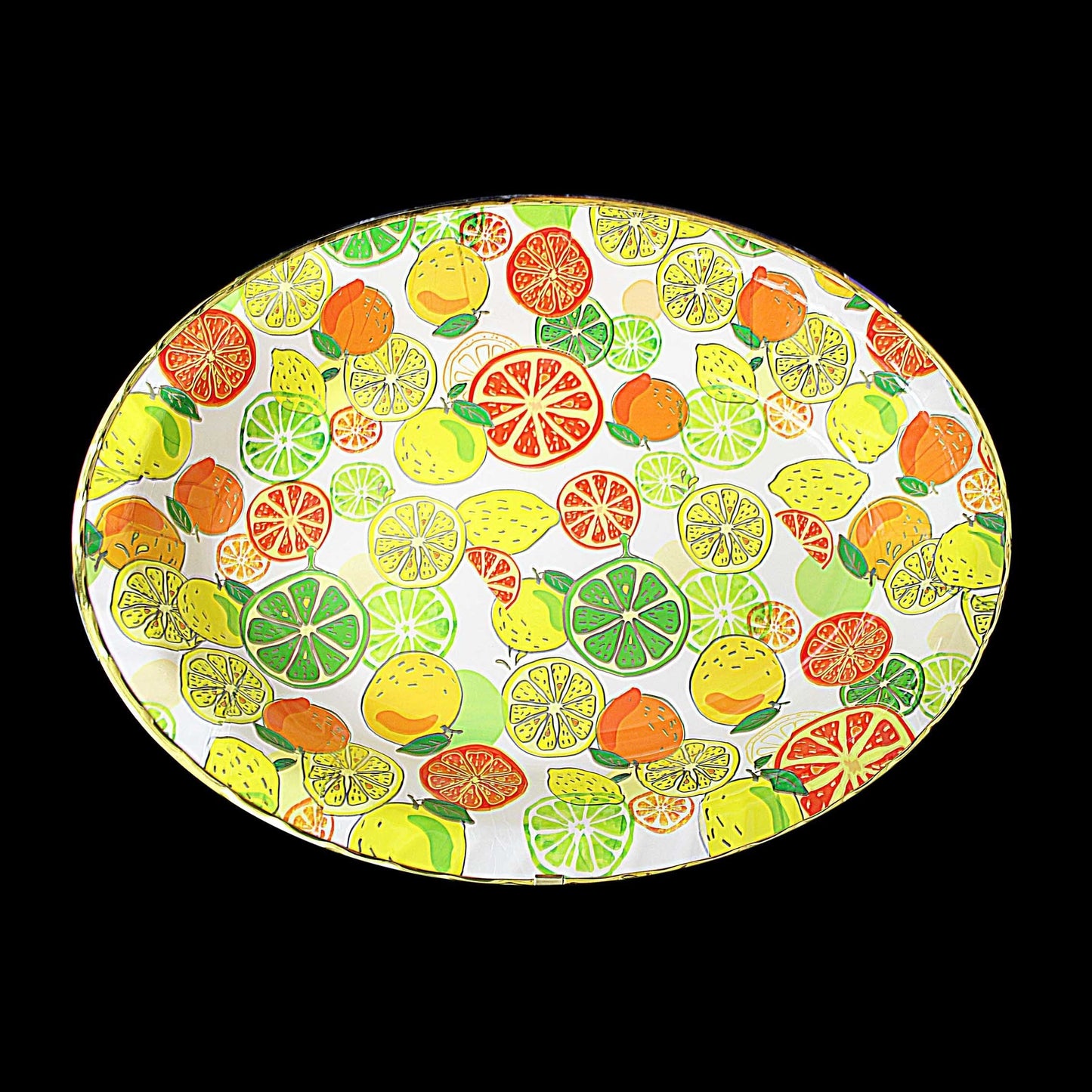 Plastic Oval Coffee Tea Serving Tray with Printed Design 45cm x 35 x 5cm Assorted Designs 1387
